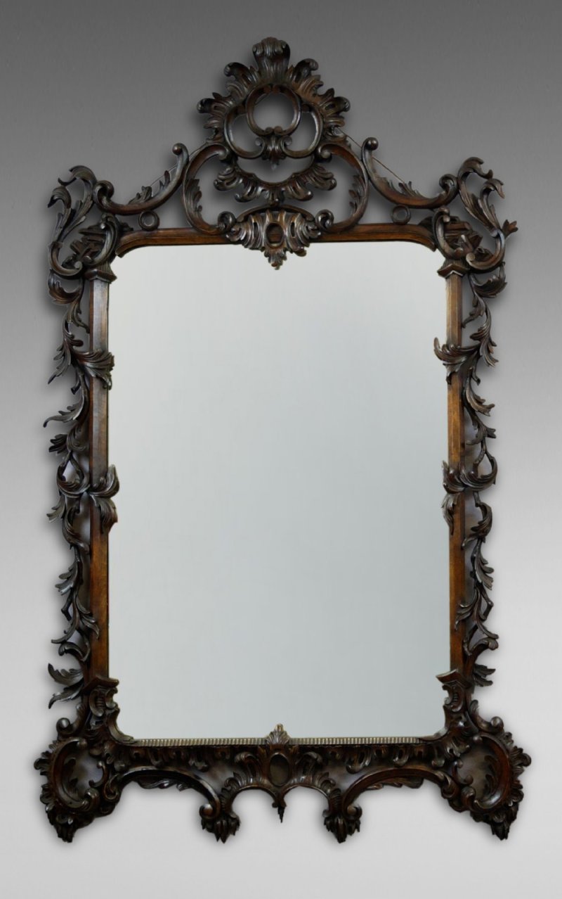 A Superb Pair Of Large Rococo Style Wall Mirrors