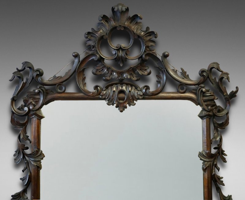 A Superb Pair Of Large Rococo Style Wall Mirrors