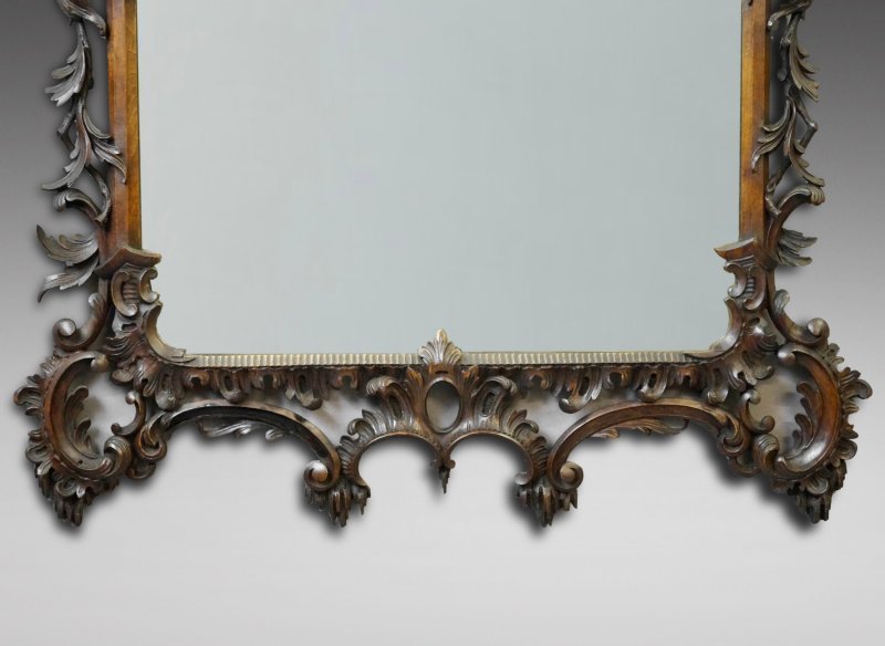 A Superb Pair Of Large Rococo Style Wall Mirrors