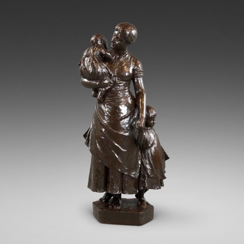 A Charming & Large Scale 19thc Bronze Group