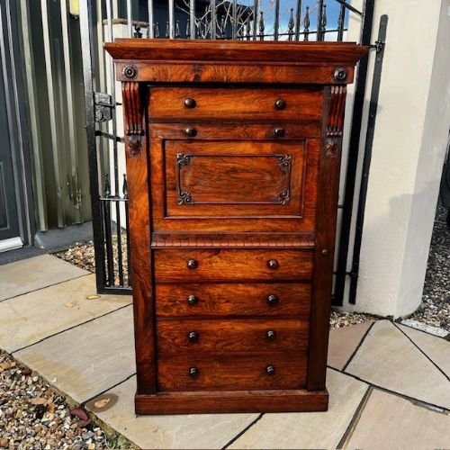 A William IV Period Rosewood Secrétaire Wellington Chest