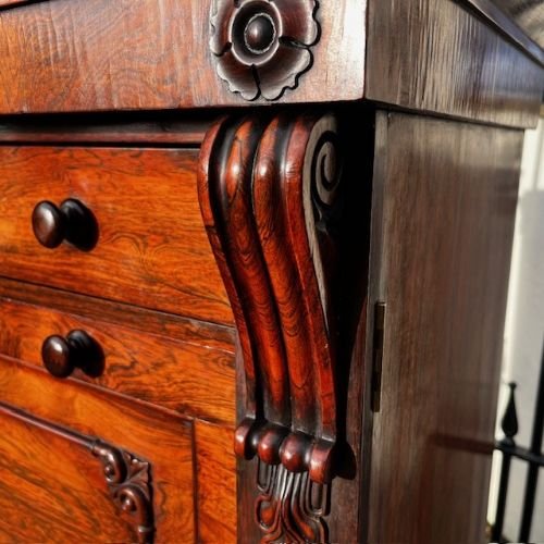 A William IV Period Rosewood Secrétaire Wellington Chest