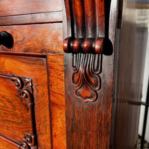 A William IV Period Rosewood Secrétaire Wellington Chest