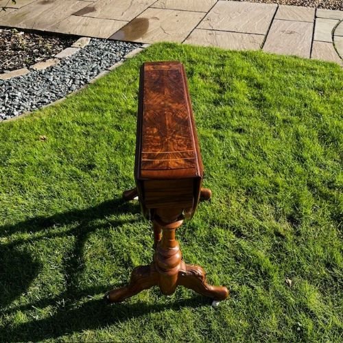 A Victorian Period Burr Walnut Antique "Baby" Sutherland Table.