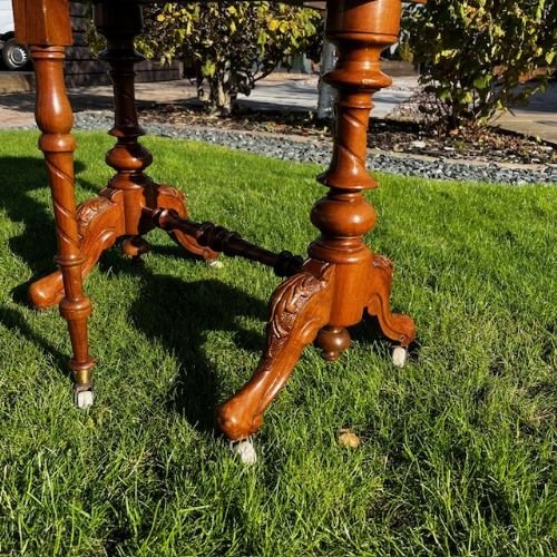A Victorian Period Burr Walnut Antique "Baby" Sutherland Table.