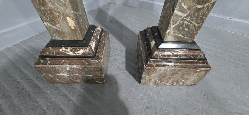Pair French Rouge Marble Columns