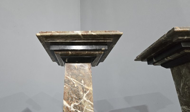 Pair French Rouge Marble Columns