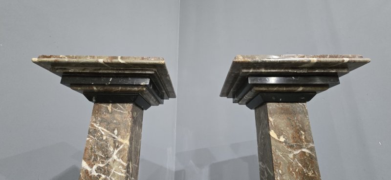 Pair French Rouge Marble Columns