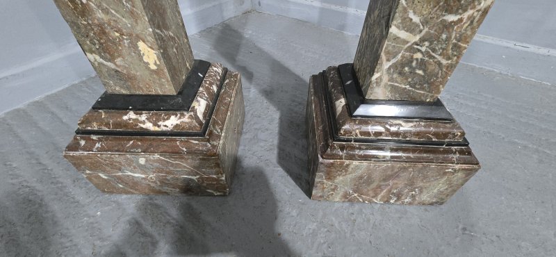 Pair French Rouge Marble Columns