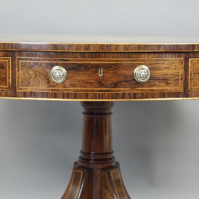 A Fine Regency Rosewood Drum Table