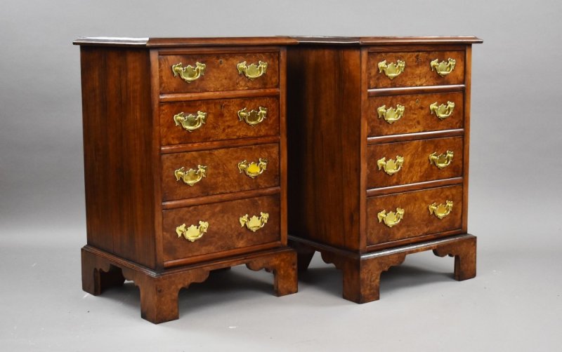 Pair Of Victorian Burr Walnut Bedsides