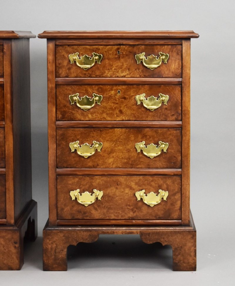 Pair Of Victorian Burr Walnut Bedsides