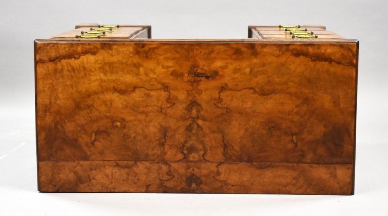 Antique Burr Walnut Kneehole Desk