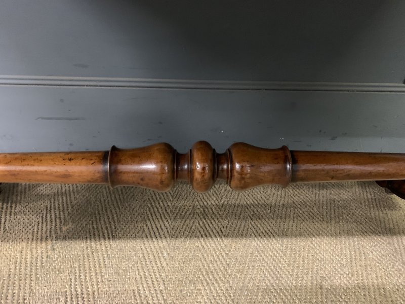 Victorian Burr Walnut Library Table by W J Mansell