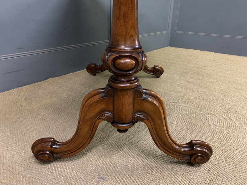 Victorian Burr Walnut Library Table by W J Mansell