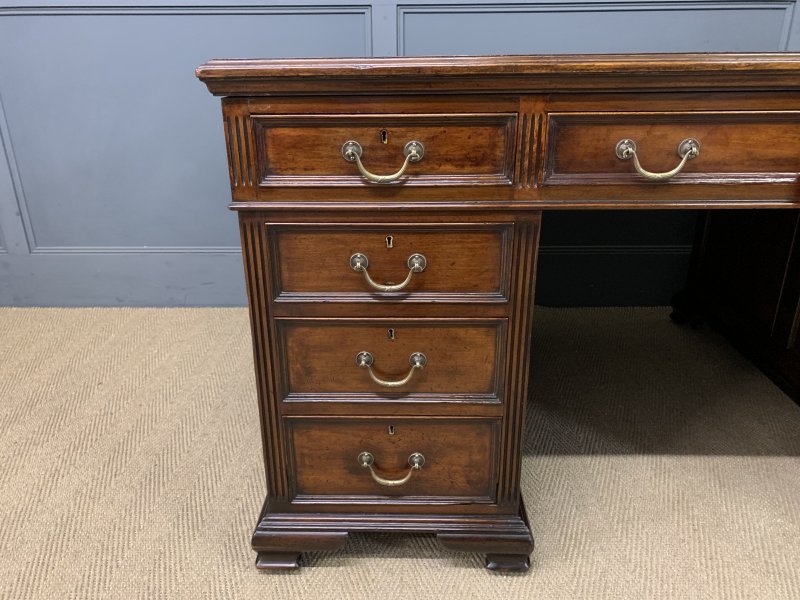 Mahogany Pedestal Partners Desk by Maple & Co.