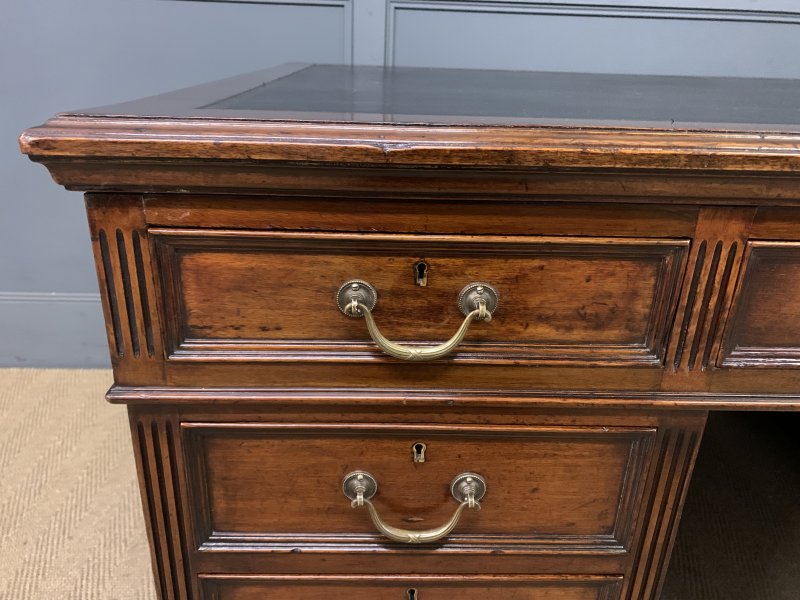 Mahogany Pedestal Partners Desk by Maple & Co.