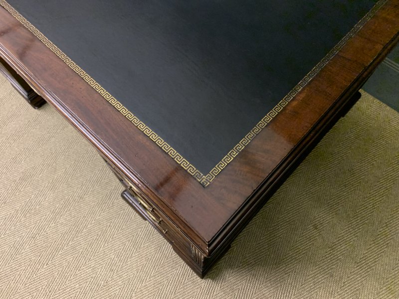 Mahogany Pedestal Partners Desk by Maple & Co.