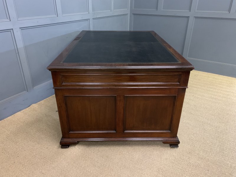 Mahogany Pedestal Partners Desk by Maple & Co.