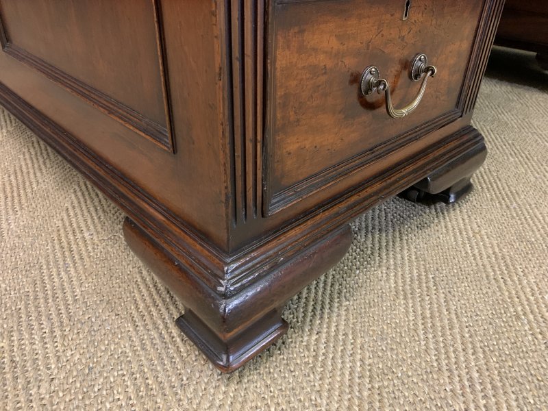 Mahogany Pedestal Partners Desk by Maple & Co.