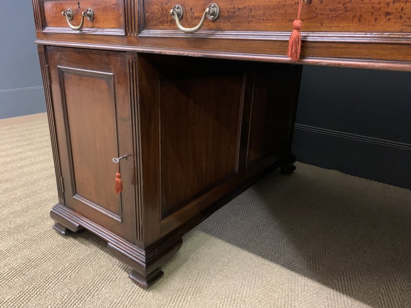 Mahogany Pedestal Partners Desk by Maple & Co.
