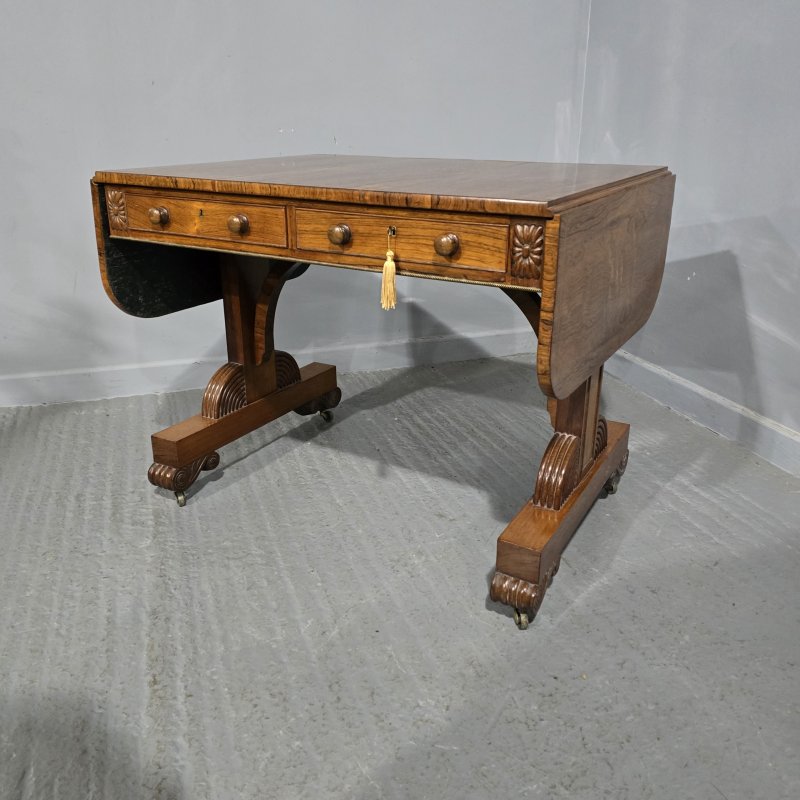 Outstanding Regency Brass Inlaid Sofa Table