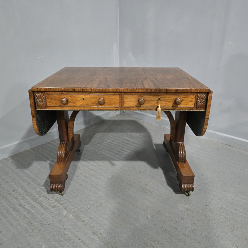 Outstanding Regency Brass Inlaid Sofa Table