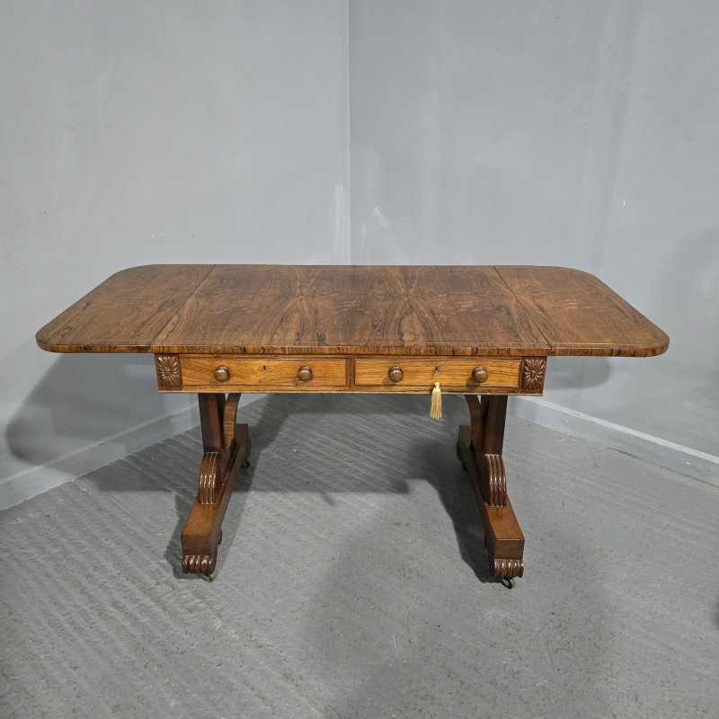 Outstanding Regency Brass Inlaid Sofa Table