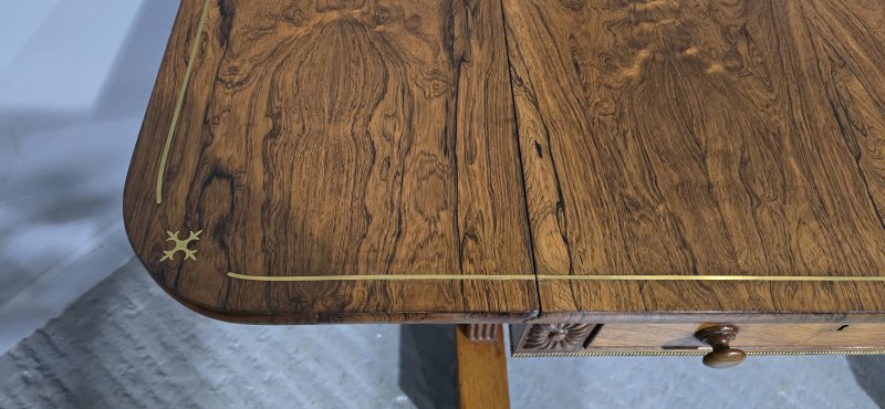 Outstanding Regency Brass Inlaid Sofa Table