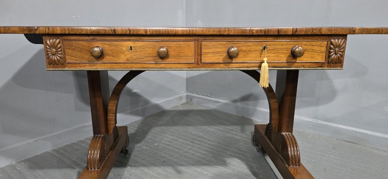 Outstanding Regency Brass Inlaid Sofa Table