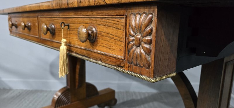 Outstanding Regency Brass Inlaid Sofa Table