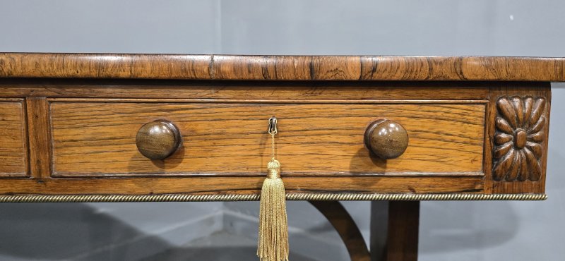 Outstanding Regency Brass Inlaid Sofa Table