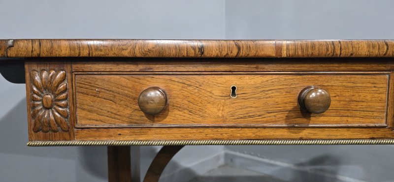 Outstanding Regency Brass Inlaid Sofa Table
