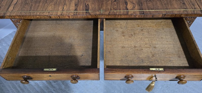 Outstanding Regency Brass Inlaid Sofa Table