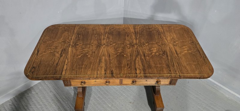 Outstanding Regency Brass Inlaid Sofa Table