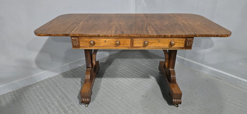 Outstanding Regency Brass Inlaid Sofa Table