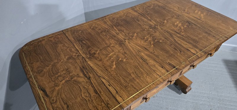 Outstanding Regency Brass Inlaid Sofa Table