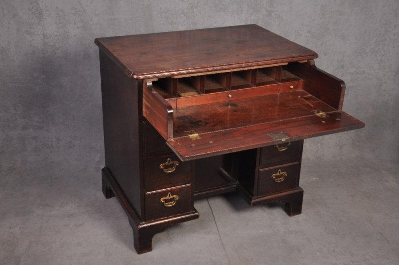 18th Century Mahogany Secretaire Kneehole Desk