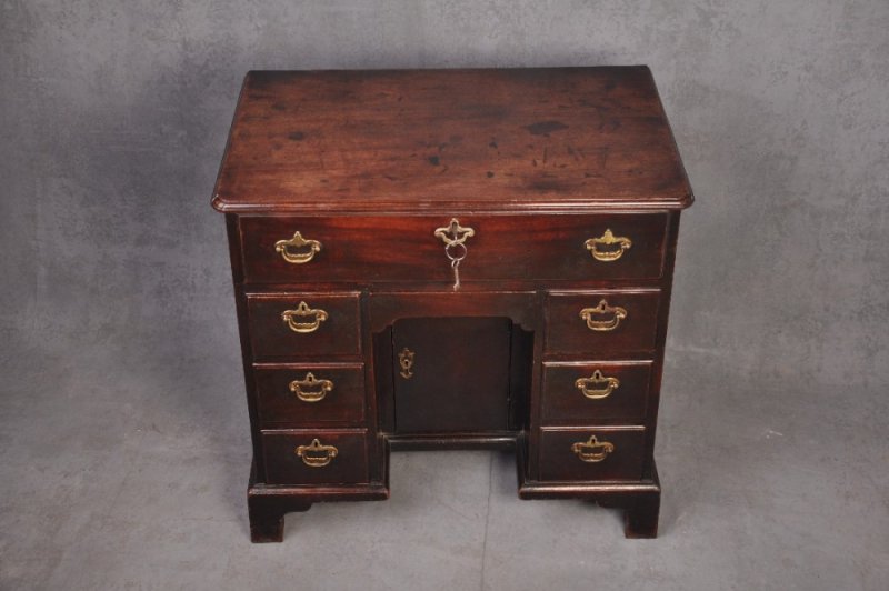 18th Century Mahogany Secretaire Kneehole Desk