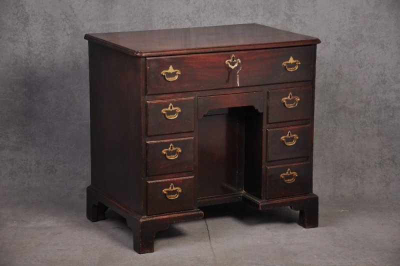 18th Century Mahogany Secretaire Kneehole Desk
