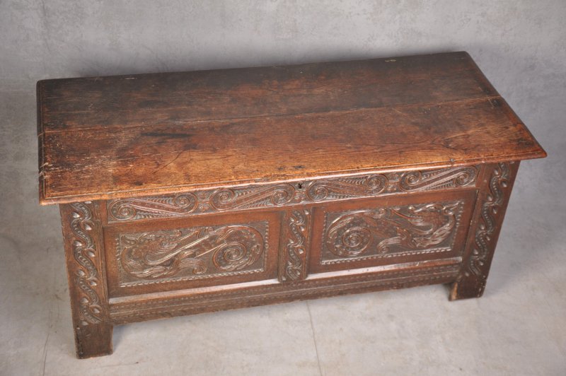 A Rare 17th Century Oak Coffer