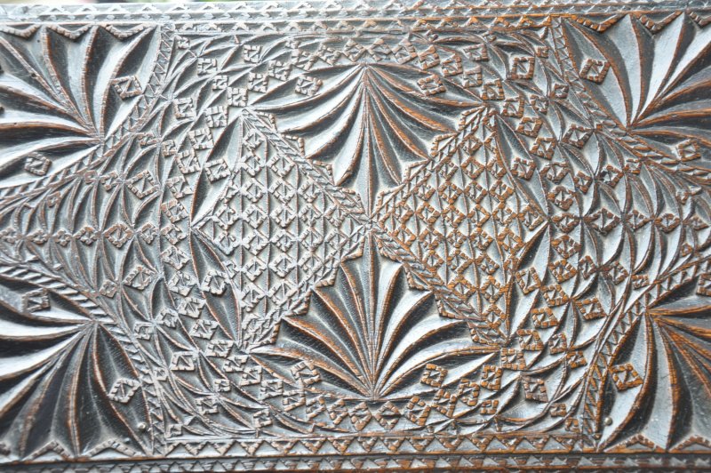 17th Century Oak Chip Carved Box