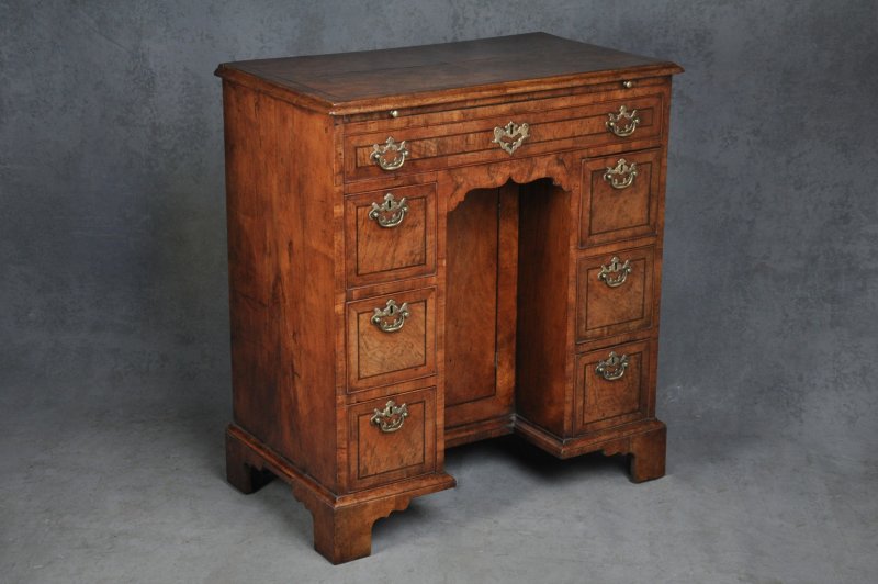 George II Walnut Kneehole Desk