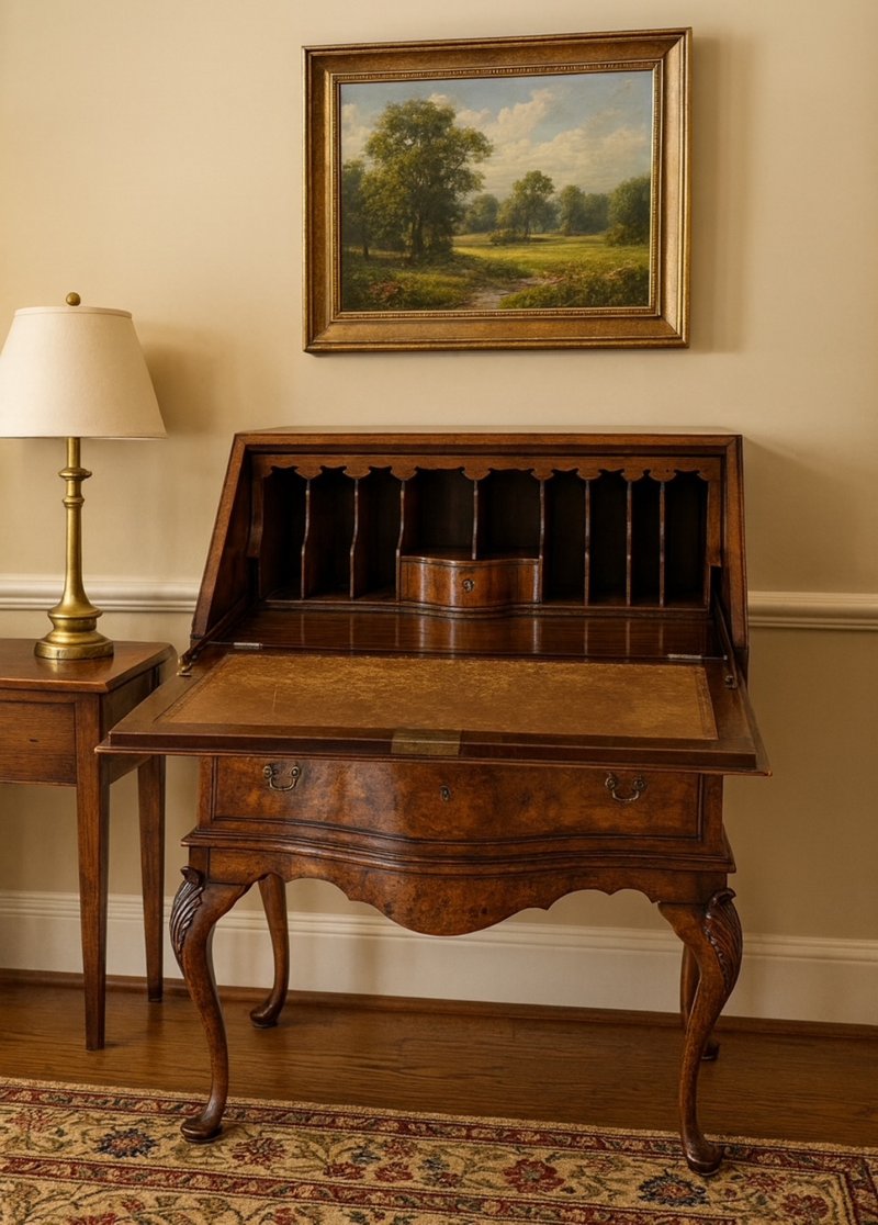 An Attractive Small Burr Walnut Desk c1920's