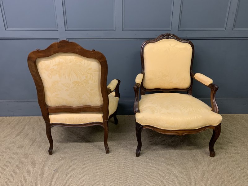 Pair of French Rosewood Fauteuils