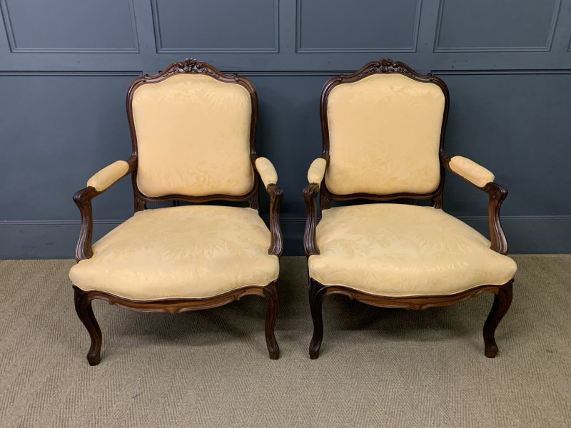 Pair of French Rosewood Fauteuils