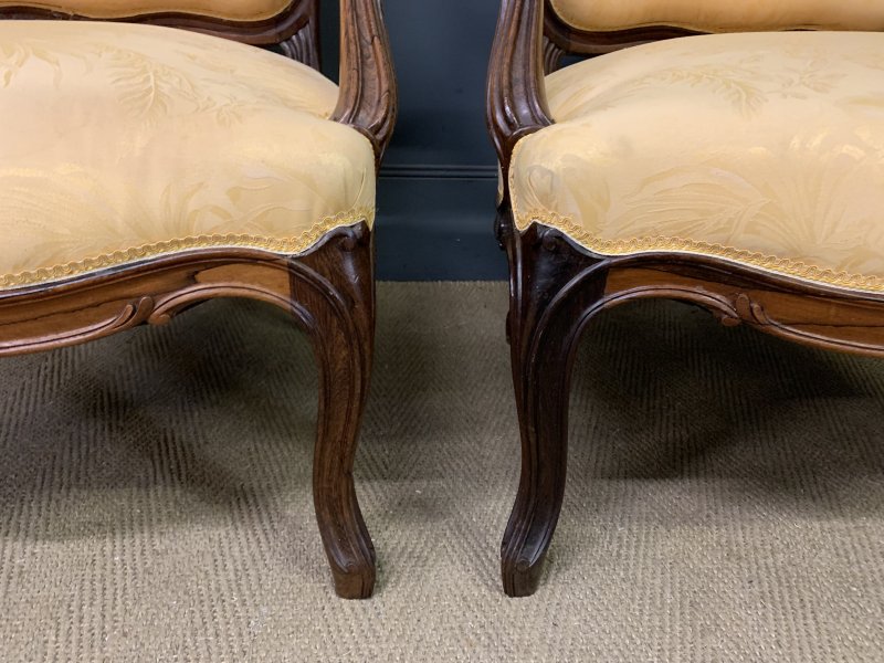 Pair of French Rosewood Fauteuils