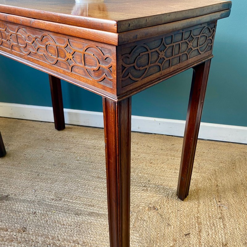 Georgian Fold Over Mahogany Tea Table