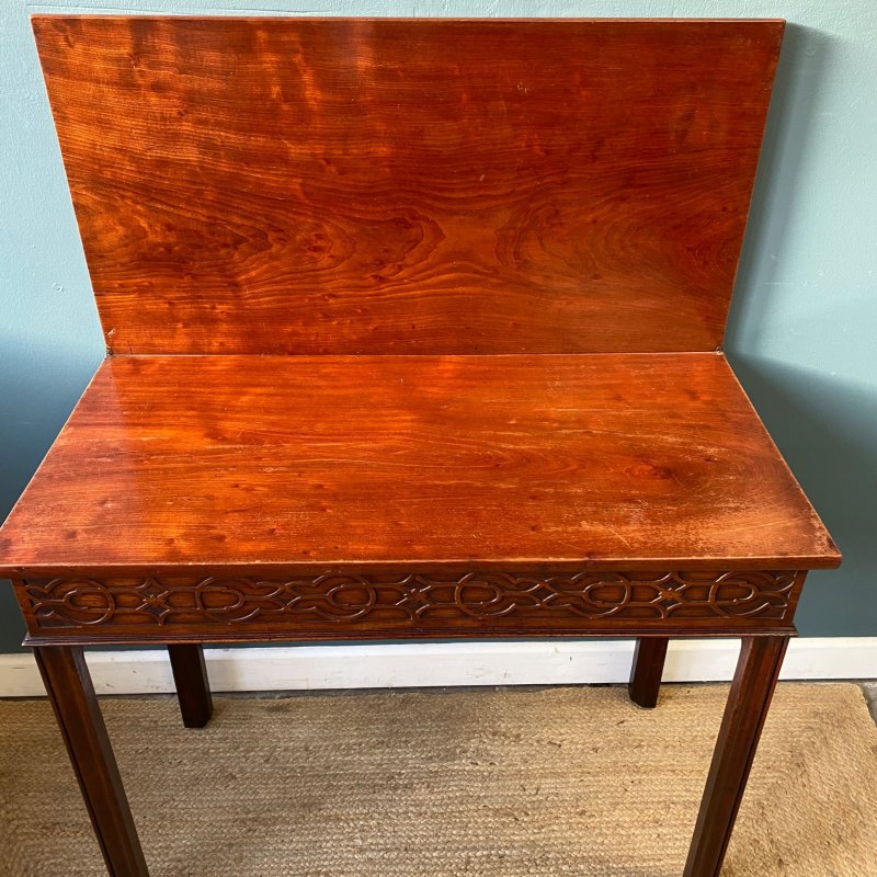 Georgian Fold Over Mahogany Tea Table