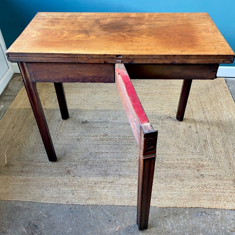 Georgian Fold Over Mahogany Tea Table